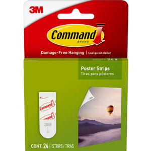 Command Poster Strips Value Pack, White, 12 Strips (17024ES)