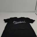 Cleveland OH Vintage Baseball Sports Script T-Shirt (Large, Black)