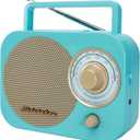 Studebaker SB2000TG Turquoise/Gold Retro Classic Portable AM/FM Radio with Aux Input Limited Edition