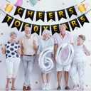 2 x Beer 60th Birthday Banner - Happy 60th Birthday Banners Decorations Pre-Strung Cheers to 60 Years Paper Graland Aniversary Party Supplies for Men Women (Black Gold)