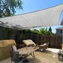 Garden expert 16'x20' Sun Shade Sail Light Grey Rectangle Canopy Sail Shade for Patio Garden Outdoor Backyard