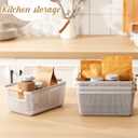 Ziliny 4 Pcs Plastic Mesh Baskets with Handles - Mesh Storage Hanging Organizer Bin Container Baskets for Home Organizing Pantry Closet Cabinet Kitchen Fridge Fruit Snacks Gifts, Grey(Medium)