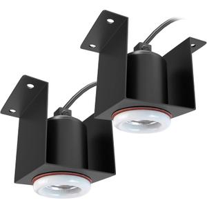 Reptile Ceramic Socket Heat Lamp Fixture, 2Pcs Terrarium Clamp Light Holder for Lizard, Gecko, Snake, Bearded Dragon, Dual On/Off Switch, 300W Max (Bulbs Not Included)
