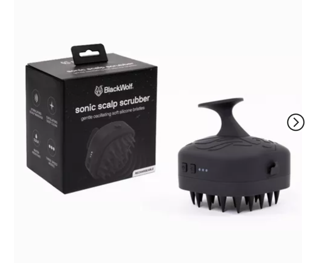 Black Wolf Sonic Scalp - Powered Scalp Scrubber and Massager