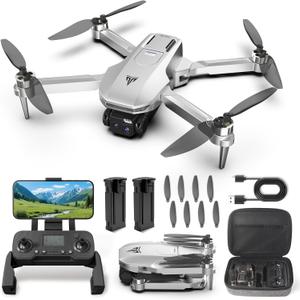 GPS Drone with Dual 2K QHD Cameras for Beginners, Adults & Kids, Brushless Motor with WiFi FPV, Under 249g, 90° Adjustable Lens, Optical Flow, Auto Return, 5G Transmission, Gesture Photos, Altitude Hold, 40-Min Flight, Foldable — RC Quadcopter Gift
