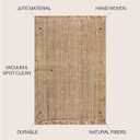 JONATHAN Y Handwoven Jute Fringe Natural Indoor Area Rug, 8x10, Pata, Bohemian, Rustic, Cottage, Easy-Cleaning for Living Room, Bedroom, Kitchen, Non-Shedding (NRF103A-8)