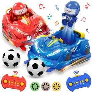 Parent-Child Interactive Game Remote Control Racing Car Set, Battle Mode Bumper Car with LED Lights and Sound Effects, Suitable and Birthday Gifts for Children Aged 6-12