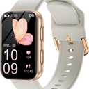 MorePro Health Fitness Tracker for Women Men, 24/7 Heart Rate Blood Pressure & Oxygen Monitoring, Sleep Tracker, 120+ Sport Modes Smart Watch, IP68 Waterproof, 2 Bands, Compatible Android iOS (Gold)