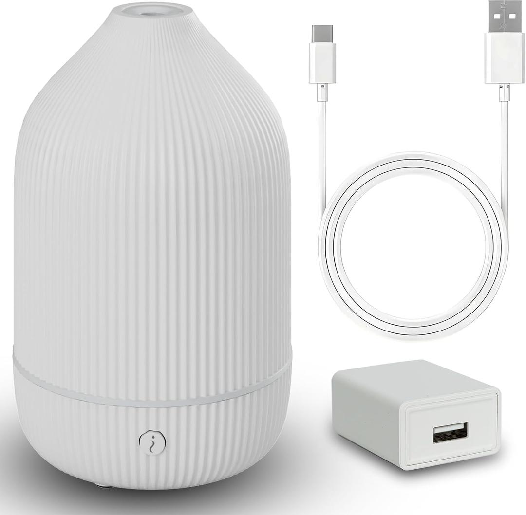 SOICARE Small Essential Oil Diffuser, 100ML Mini Aromatherapy With USB Cable & Adapter, 7 Color Changing USB Powered Aroma Scent for Home/Room/Office/Travel/Gift SOICARE Small Essential Oil Diffuser, 100ML Mini Aromatherapy With USB Cable & Adapter, 7 Color Changing USB Powered Aroma Scent for Home/Room/Office/Travel/Gift