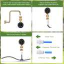 0~200Psi Stainless Steel Frame 3/4" Female Liquid Filled Pressure Gauge kit Plus 5 adapters, Waterproof, 2.7" Dial Size Multi-Purpose Pressure Gauge Tester for House, Water Pipes, Gardens