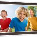 Digital Picture Frame 10.1 Inch, WiFi Digital Photo Frame with 16GB Storage, IPS HD Touchscreen, Instant Photo & Video Upload via Uhale APP, Wall-Mounted, for Mom, Housewarming Wood