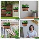 Layhit 6 Pcs Wall Hanging Planters Outdoor Pot Planter Wine Barrel Planter Distressed Oak Thickened Plastic Water Storage Flower Pots for Flower Indoor Outdoor(10 Inches,Brown)