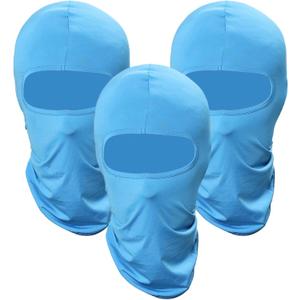 Pukavt 3-6 Pack Balaclava Face Mask, Ski Mask for Men Women, UV Protection Windproof Scarf for Motorcycle Snowboard Cycling (3 Light Blue)