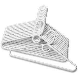Plastic Hangers HD Heavy Duty, 16 Pcs. White Color, Made in USA, 3/8 Thickness, Durable, Tubular, Lightweight, for Clothes, Coat, Pants, Shirts, Dress, TINEFF, Free and Quick delivery. from USA