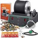 Dan&Darci Advanced Professional Rock Tumbler Kit - with Digital 9-Day Polishing Timer & 3 Speed Settings - Turn Rough Rocks into Beautiful Gems : Great Science & STEM Geology Toy for Kids All Ages, 23 Cm X 33 Cm X 14 Cm