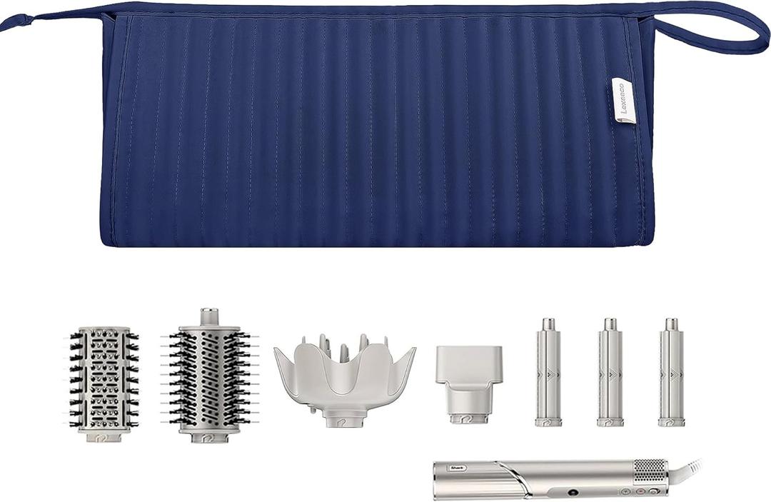 Dy son Air wrap Travel Case Hair Tools Travel Bag for Shark Flexstyle Carrying Case Portable Shark Hair Dryer Revlon Flat Curling Iron Organizer (Blue)