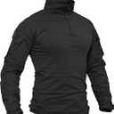 TACVASEN Men's Tactical Shirt Long Sleeve Combat Shirt 1/4 Zip with Pockets Military Army Paintball Airsoft Breathable, XL