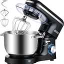 Kitchen in the box Stand Mixer, 6.5QT Kitchen Mixer, 6-Speed 660W Dough Mixer with Egg Whisk,Dough Hook,Beater for Home Baking (Black, 6.5QT)