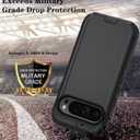 Qinmay Phone Case for Google Pixel 10 Pro XL Case with HD Screen Protector, Heavy Duty Shockproof & Dropproof 3-Layer Cover Phone Case (Black, for Pixel 10 Pro XL)