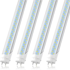 JESLED T8 4FT LED Type A+B Light Bulbs, 24W 3200LM 5000K Daylight White, Plug and Play or Ballast Bypass, 4 Foot Flourescent Tube Replacement, ETL Listed, Dual-end, Clear, Warehouse Lights 4Pack
