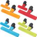 8PCS Chip Bag Clips, HIA Stylish Wide Open Bag Clips for Food Storage, Heavy Seal Grip, Assorted Size (6"*3.3" for 4 and 3"*2.5" for 4)