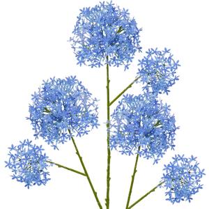 Hollyone Artificial Flowers Crown Flowers with Long Stem 3Pcs Snowball Fake Spring Flowers 27.5 Faux Blue Flowers for Home Floral Arrangement Wedding Party Table Centerpieces Decorations