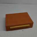 Faux Shagreen Leather Jewelry Storage Boxes Set of 1 with Gold Handles, Velvet Lined Stackable Organizer for Women, Vanity, Dresser, Gift, Burnt Orange