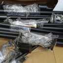 Double Curtain Rods 28-48 Inch, Matte Black Metal, Adjustable, Telescoping, Wall Mounted, Holds Up to 30lb