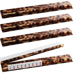 Acrylic Mahjong Racks with Pushers（Tortoise Shell,20）