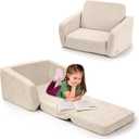 ZICOTO Sturdy Toddler Chair and Couch - The Perfect Kids Sofa for Girls and Boys - Ideal Fold Out Sofa Chairs to Give Your Kids a Safe and Fun Place to Sit (Beige)