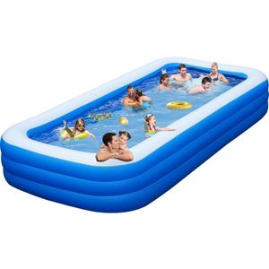 Big Inflatable Pool with Pump, Lylting 158"x74"x22" Extra Large Thicken Blow Up Pool for Adults, Full Size Family Inflatable Swimming Pools for Backyard Home Garden Outdoor