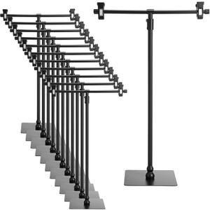 Blulu 12 Pack Adjustable Poster Stands for Display Metal Table Top Banner Stand T Shaped Poster Hanger Holder for Display Hanging Business Advertising Sign Holder for Indoor Outdoor Counter Wedding