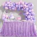 B-COOL Rectangle Sequin Tablecloth Lilac Sparkle Tablecloth Glitz Tablecloth Sequin Table Cloth for Romantic Birthday Party Event Lavender 90x132 inches