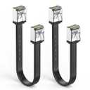 2 Pack CAT7 Ethernet Cable 1 Foot Shielded Flat Bendable Path Cord LAN Wire RJ45 Short Crystal Connector High Speed Internet Network Cable Faster Than CAT5/CAT6 for Modem. (Black)