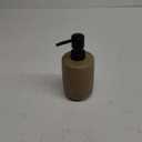 EMPO Stone-Textured Vintage Ceramic Dispenser, High-Color Rough Modern Zen Black ABS Press Bottle for Hand Soap, Shampoo, Conditioner for Bathroom and Kitchen (350ml/11.83oz), Brown/Black 