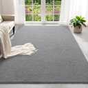 6x9 Feet Grey Area Rugs for Bedroom, Indoor Washable Memory Foam Rug for Living Room, Modern Aesthetic Minimalist Non-Slip Carpets for Kids Boys Girls Adults Dorm Home Decor