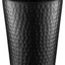 Monarch Abode Black Hand Hammered Metal Wastebasket for Home Office Bedroom, Decorative Waste Basket, Modern Bathroom Garbage Can, Durable & Decorative Trash Bin, Black Bathroom Trash Can