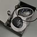 Retractable Dog Leash with USB Rechargeable LED Light, 16 ft Heavy Duty Dog Lead with Poop Bag Holder & Steel Cable, Leash for Small Medium Large Dogs, White