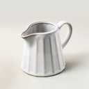 Ceramic Creamer Pitcher,Creamer Container with Handle, Small Milk Pitcher Cup for Coffee, Sauces, Salad, 10 OZ, Cream White