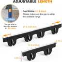 Stove Gap Covers, 2 Pack Stainless Steel Stove Gap Filler, Heat Resistant Oven Gap Filler Adjustable Length 13.8" to 27.5", Range Trim Kit Non-Slip Stove Guard Between Stove Top & Counter - Black