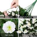 HyeFlora Artificial Fake Hanging Flowers Plants Vines for Outdoor Summer Decoration, 2PCS Faux Silk White Morning Glory Look Real UV Resistant for Home Outside Planter Porch Patio