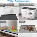 2PCS 23.6''x19.7'' Washer and Dryer Top Cover Mats, Non-Slip Silicone Laundry Machine Protector, Waterproof Rubber Mat for Washing Machine & Dryer (Dark Gray)