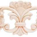 Wood Carved Long Onlay Applique Unpainted Frame Wood Appliques and Onlays for Furniture (04, 57x12.5cm/22.44x4.92inch)