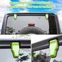 Rear Tail Door Window Hinge & Rain Wiper Nozzle Cover Trim for 2018-2024 Jeep Wrangler JL JLU Sports Sahara Freedom Rubicon Unlimited 2-Door & 4-Door Exterior Accessories Decoration (Green 3PCS)