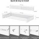 Laundry Drying Rack, Collapsible Wall Mounted Clothes Drying Rack - Foldable,Space Saving, 13.2 Linear Ft, 5 Aluminum Rods, 60 lb Capacity (White, 31.5" Wide)