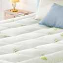 Mattress Topper Queen, Cooling Thick Breathable Viscose Made from Bamboo, Mattress Pad for Back Pain Relief, Bed Topper Mattress Cover with 8-16 Inch Deep Pocket (Green)