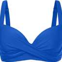 Aqua Eve Women Underwire Bikini Top - Push Up Swimsuit Top Bra Padded Bathing Suit 2025 Twist Front Swimwear (Large, Blue)