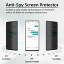 3 x 2+1 Pack Designed for Samsung Galaxy S22 Plus Privacy Screen ProtectorSupport Fingerprint Unlock 9H Tempered Glass,AntiSpy Film Compatible for Samsung S22+ Plus 5G