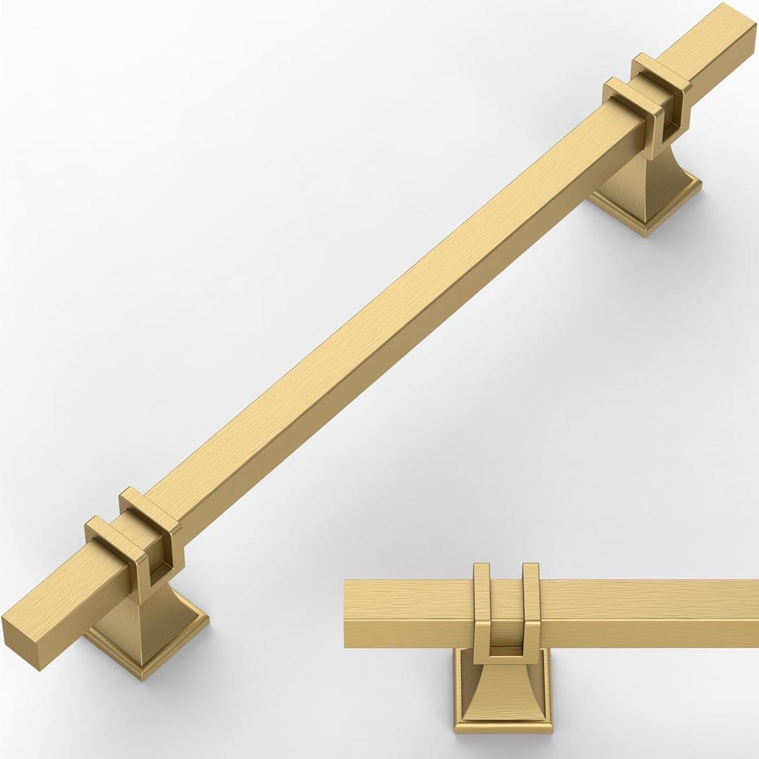 10 Pack Champagne Bronze Cabinet Pulls 6.3 Inch(160mm) Honey Bronze Kitchen Cabinet Handles Drawer Pulls