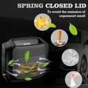 2 Packs Car Trash Can with LidBuilt-in Storage Garbage BagLeakproof Vehicle TrashCar Accessories for Interior,Mini Garbage Bin for Automotive, Office, Kitchen,Bedroomwith 30pcs Trash Bags (Black)